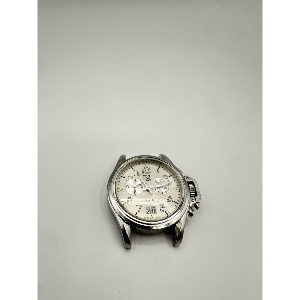 ESQ by Movado Men's Chronograph Watch Stainless Steel White Dial Parts/Repair